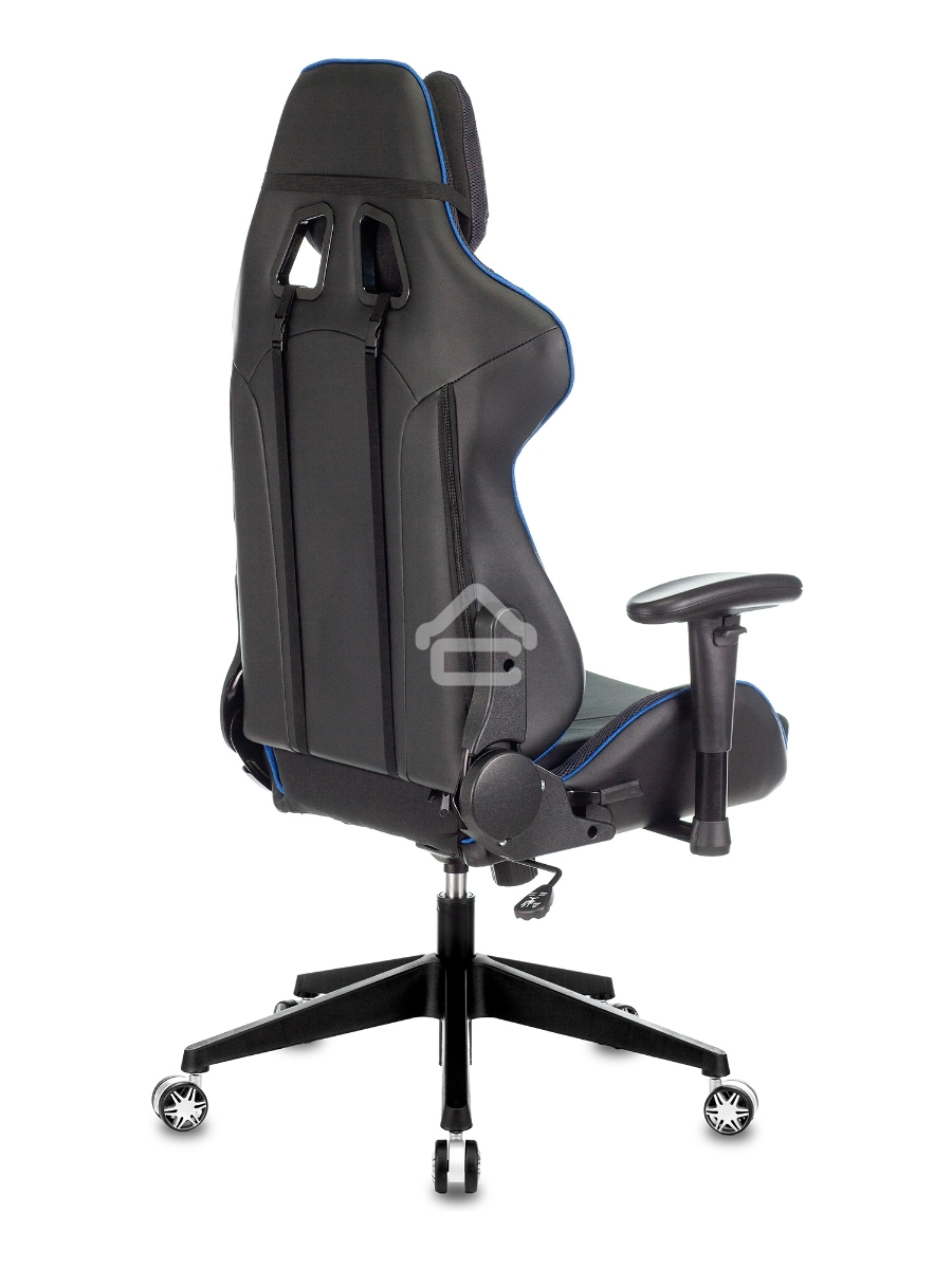 Кресло игровое Бюрократ VIKING 4 AERO BLUE черный/синий, искусст.кожа/ткань, две подушки