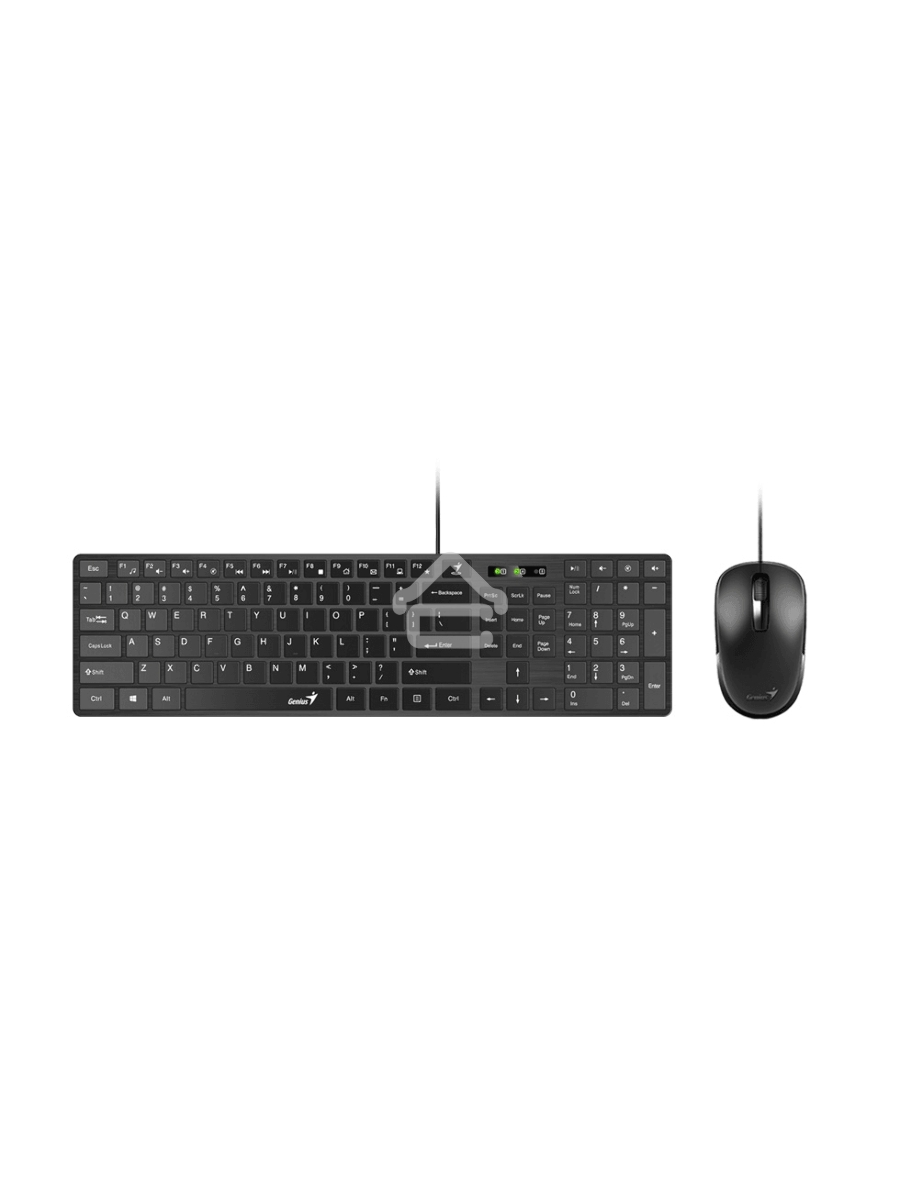 Комплект проводной Genius SlimStar C126 клавиатура+мышь, USB. Цвет: черный