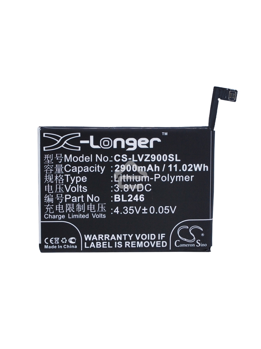 Аккумулятор CameronSinoCS-LVZ900SL BL246 для Lenovo Vibe Shot 3.8V / 2900mAh / 11.02Wh