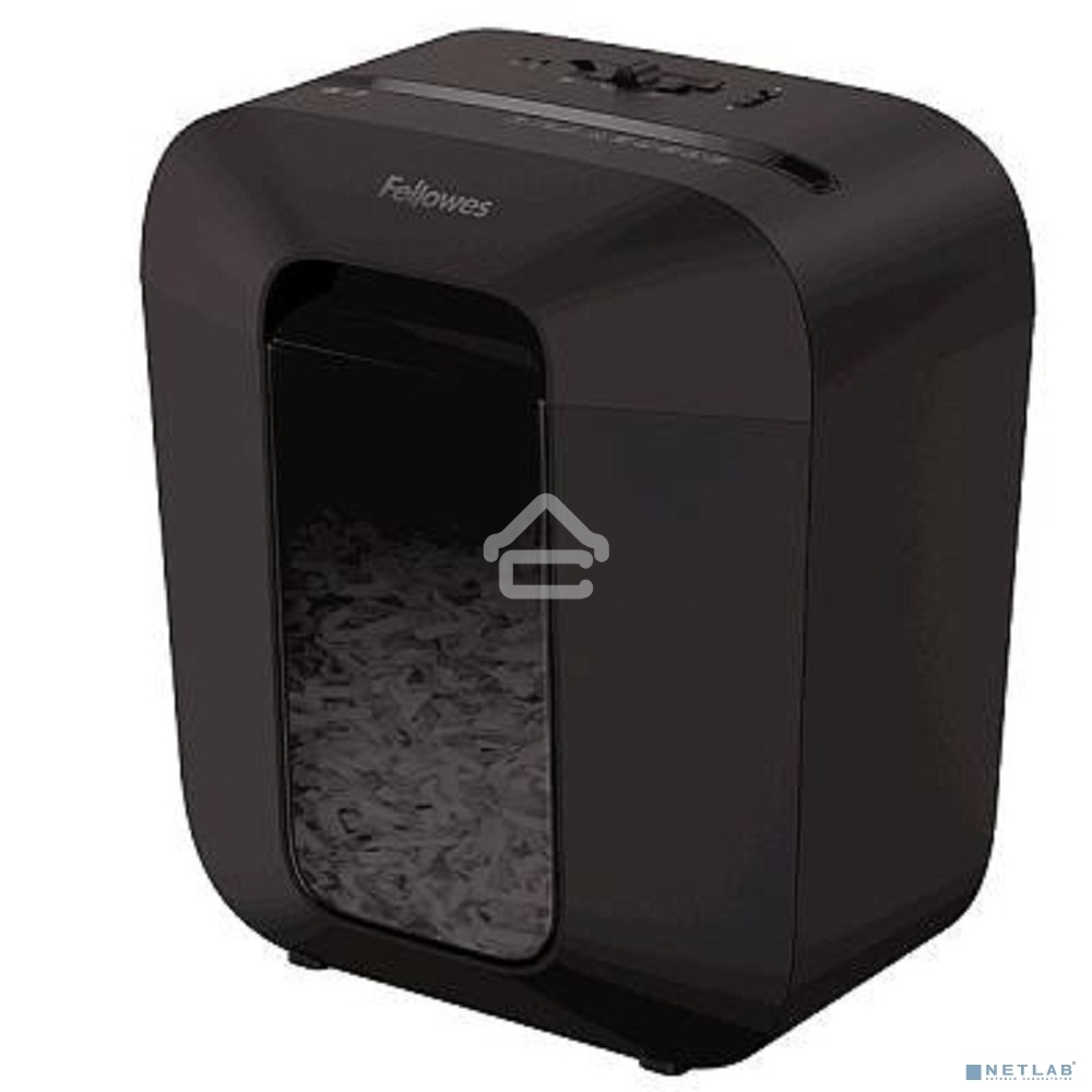 Шредер Fellowes PowerShred LX25 черный (секр.P-4)/перекрестный/6лист./11.5лтр./скрепки/скобы/пл.карты