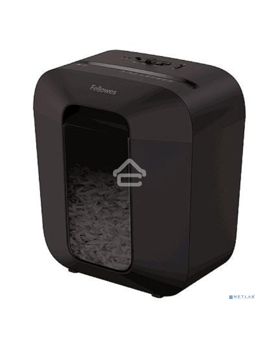 Шредер Fellowes PowerShred LX25 черный (секр.P-4)/перекрестный/6лист./11.5лтр./скрепки/скобы/пл.карты