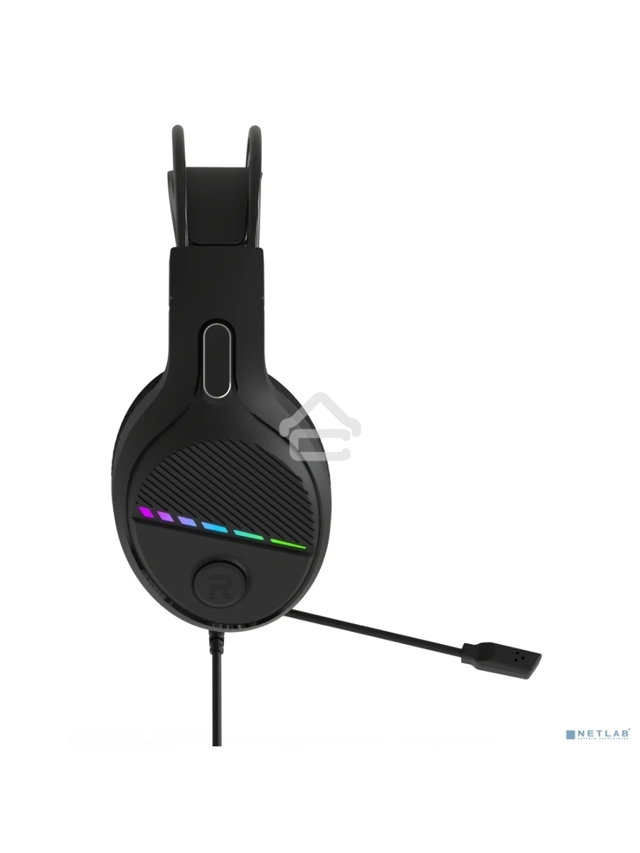 Perfeo игровая гарнитура RGF AIR черная 1,8 м, разъем 3,5 мм (4 pin) и USB (LED), переходник