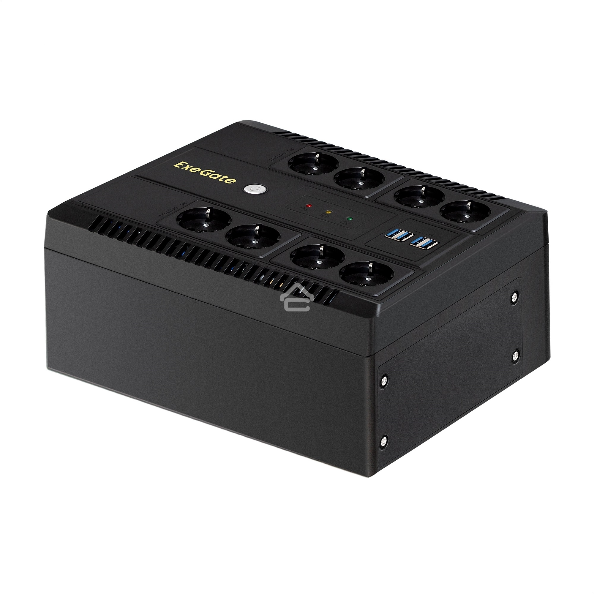 Источник бесперебойного питания ExeGate NEO NNB-850.LED.AVR.8SH.CH <850VA/510W, LED, AVR, 8*Schuko, 4*USB-порта для зарядки, Black>