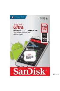 Флеш карта microSD 128GB SanDisk microSDXC Class 10 Ultra UHS-I 100MB/s