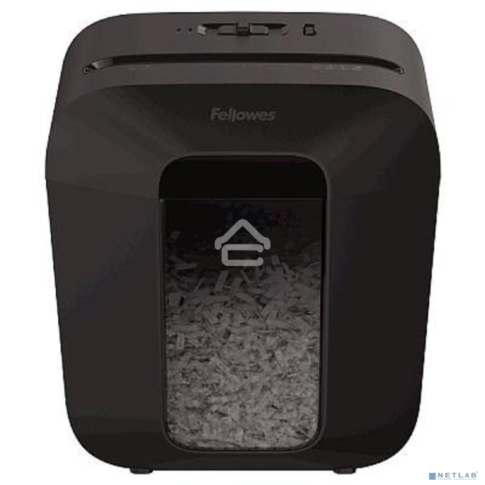 Шредер Fellowes PowerShred LX25 черный (секр.P-4)/перекрестный/6лист./11.5лтр./скрепки/скобы/пл.карты