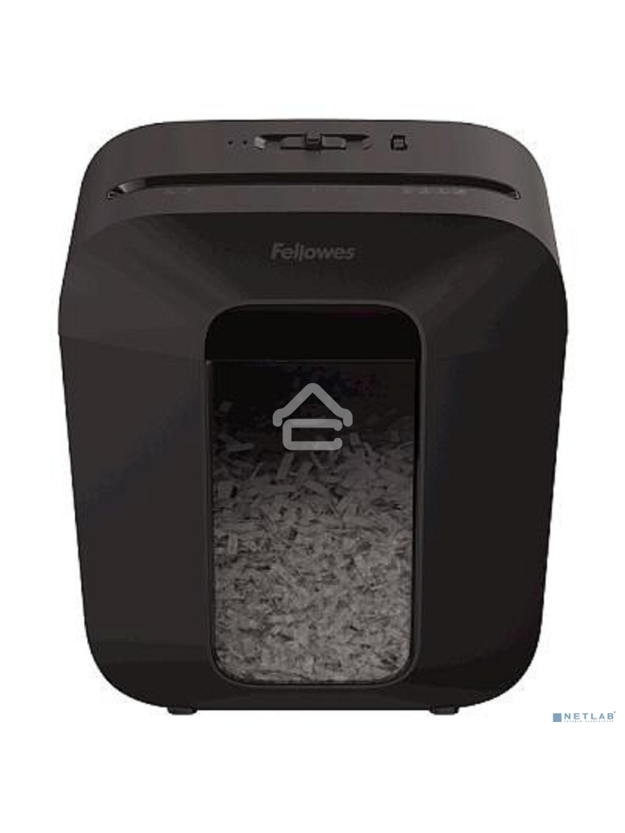 Шредер Fellowes PowerShred LX25 черный (секр.P-4)/перекрестный/6лист./11.5лтр./скрепки/скобы/пл.карты