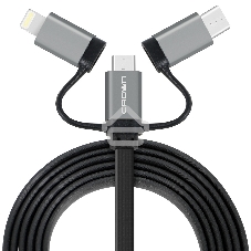 Кабель Crown USB - microUSB/USB Type-C/Lightning CMCU-3182 черный