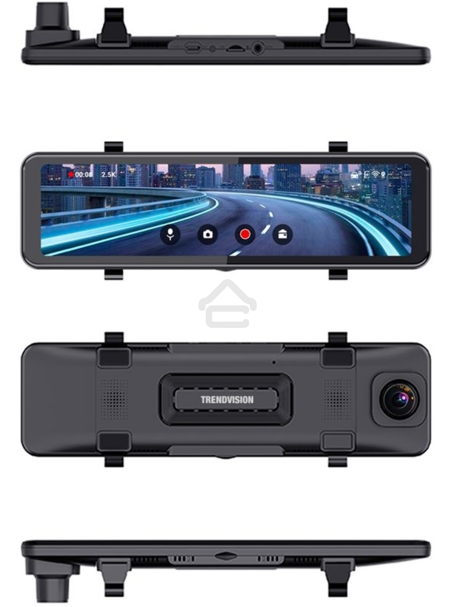 Видеорегистратор TrendVision CarPlay Mirror черный 2Mpix 2160x3840 2160p 150гр. MSTAR 8826