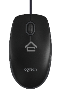 Мышь проводная Logitech B100 черный, 1000 dpi, USB, кнопки - 3
