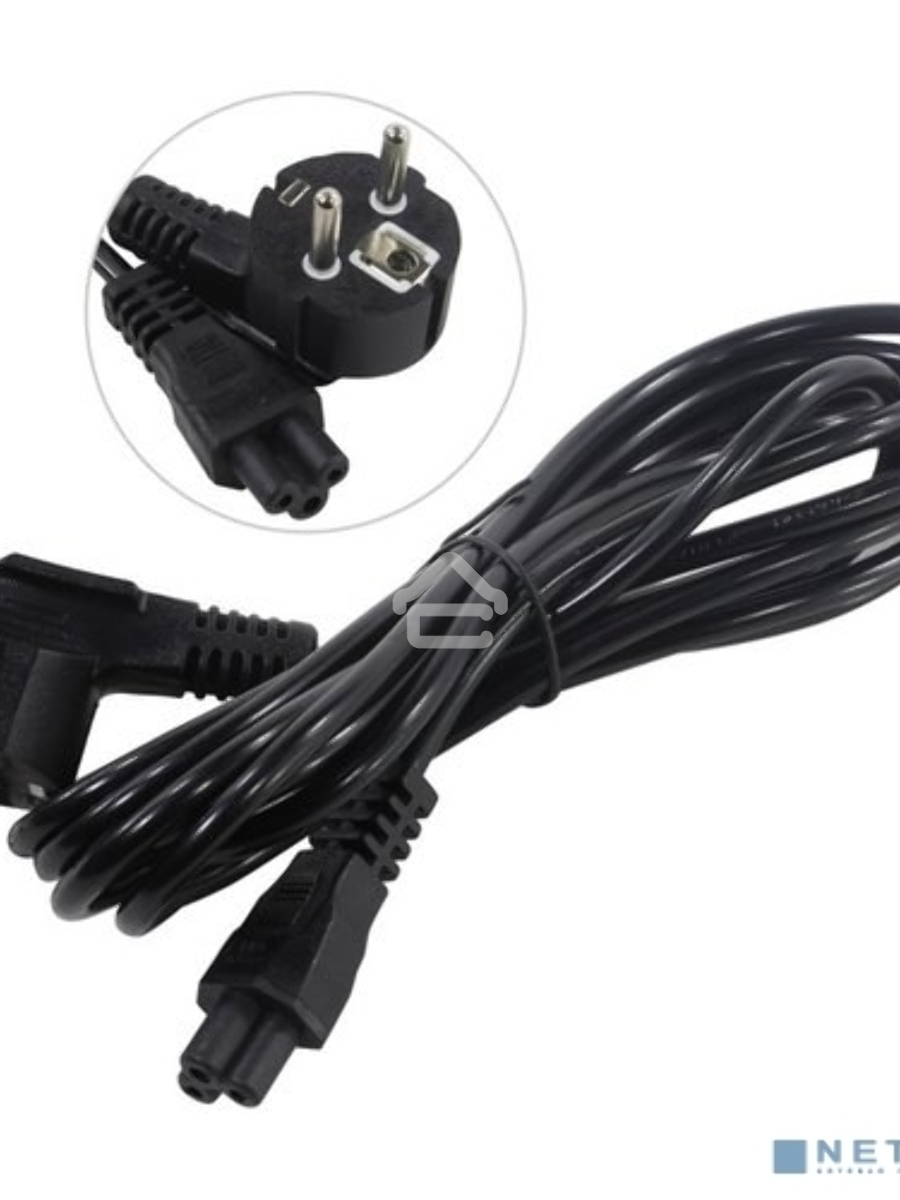 Кабель питания ноутбуков ExeGate Power PC5-3P (Евровилка Schuko->С5) VDE-250V-3*0.5-CU, 6A, 3м