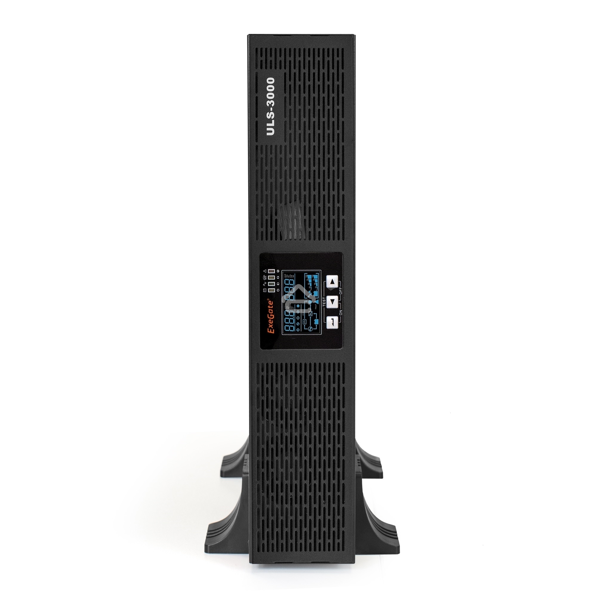 Источник бесперебойного питания On-line ExeGate EP285648RUS PowerExpert ULS-3000.LCD.AVR.C13.USB.RS232.SNMP.2U <3000VA/3000W, On-Line, PF=1, LCD, 6*IEC-C13, RS232, USB, SNMP-slot, Rackmount 2U/Tower, Black>