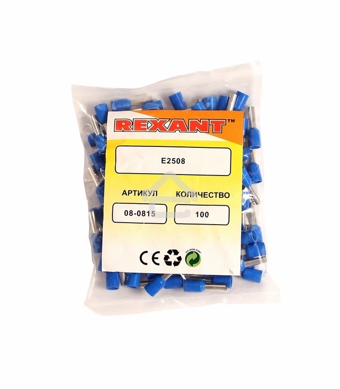 Наконечник штыревой втулочный изолированный F-8 мм 2.5 мм² (НШВи 2.5-8) синий Rexant