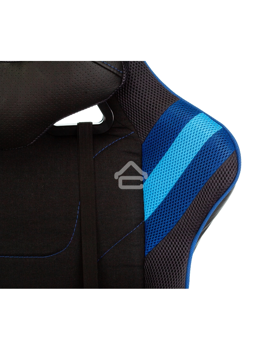 Кресло игровое Бюрократ VIKING 4 AERO BLUE черный/синий, искусст.кожа/ткань, две подушки