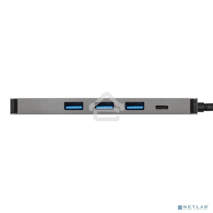 USB-концентратор ExeGate DUB-31C/PD/H (кабель-адаптер USB Type-C --> 3xUSB3.0 + PD 60W + HDMI 4K@30Hz, Plug&Play, серый)