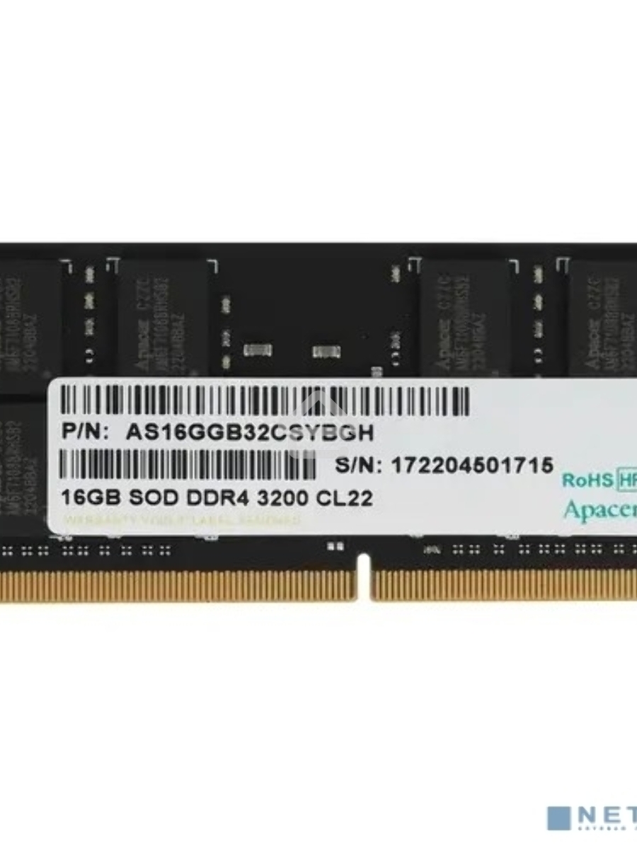Оперативная память Apacer, DDR4, 16GB (1x16GB), 3200MHz, CL22, SO-DIMM