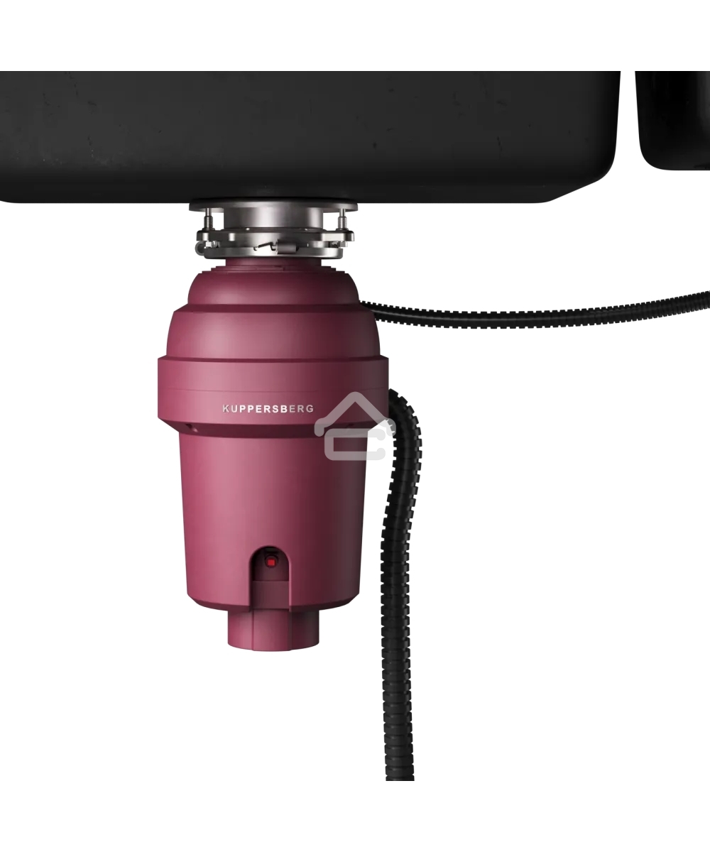 Измельчитель пищевых отходов Kuppersberg WS 750 V, High-Tech, мощность 750 Вт, 3800-4200 об/мин, защита от перегрева, авто выключение, DC мотор, шумоизоляция, уровень шума 70 дБ, винный