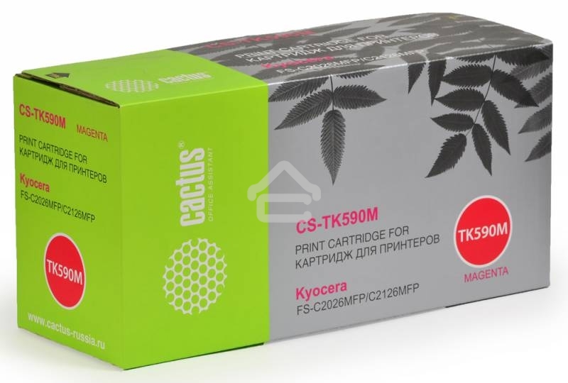Картридж лазерный Cactus CS-TK590M пурпурный (5000 стр.) для Kyocera FS-C2026MFP/C2126MFP/C2526MFP/C2626MFP/C5250DN