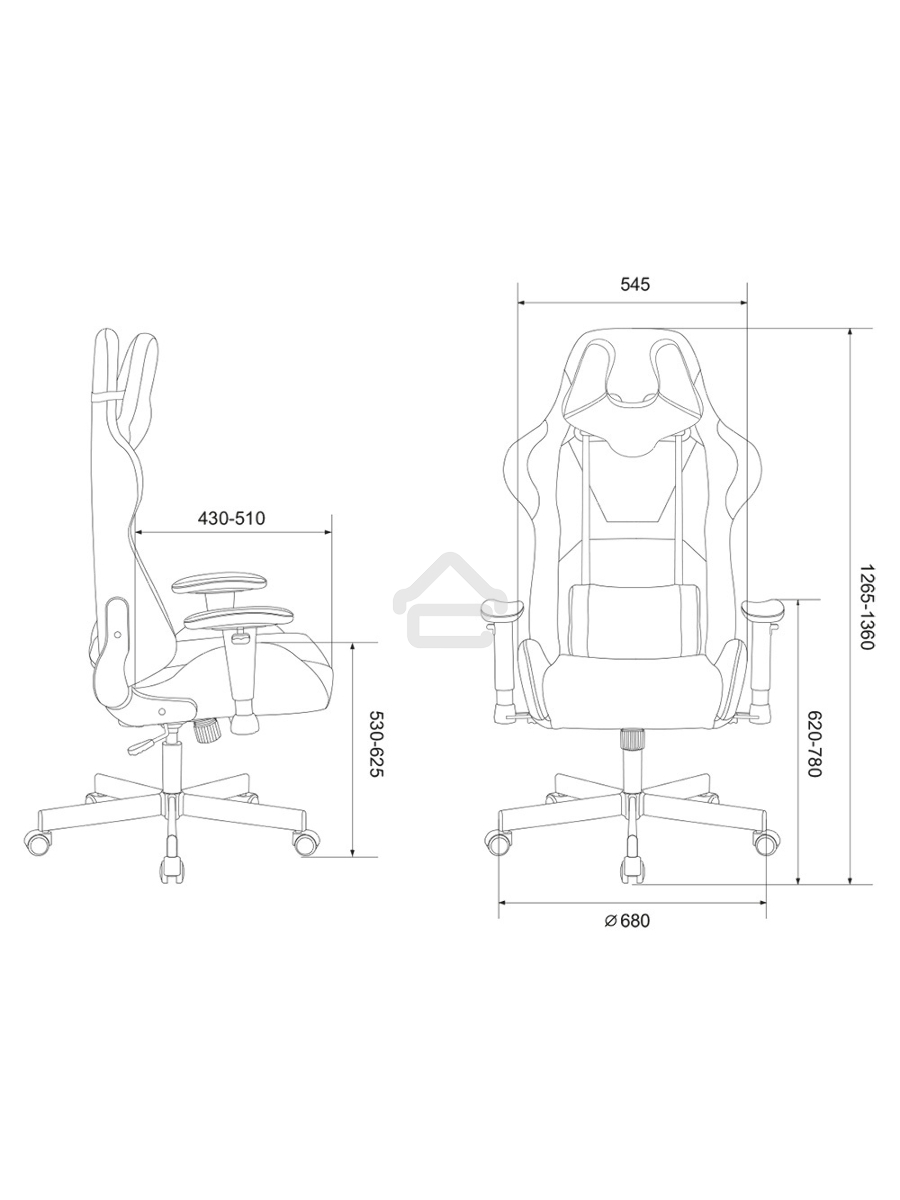 Кресло игровое Бюрократ VIKING KNIGHT LT28 FABRIC серо-голубой крестовина металл/пластик