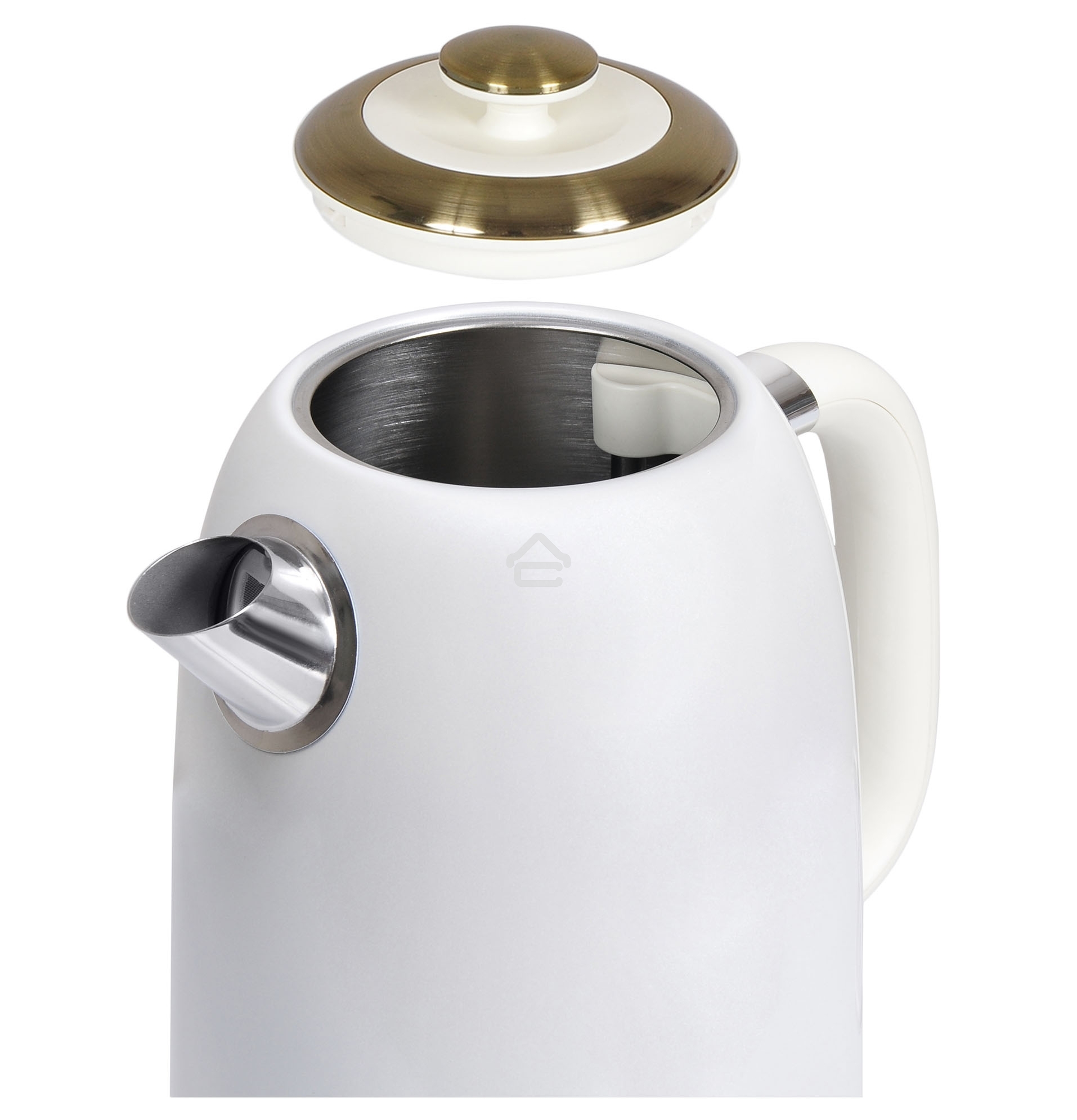 Чайник электрический Hyundai HYK-S4500 1.7 л, 2200 Вт, жемчужный/золотистый (корпус: нержавеющая сталь/пластик)