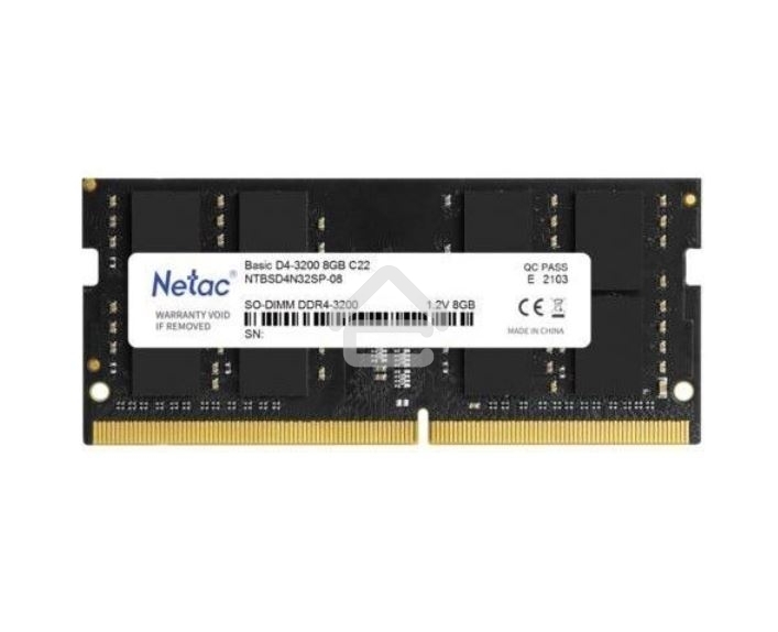 Оперативная память NETAC Basic, DDR4, 8GB (1x8GB), 3200MHz, CL22, SO-DIMM