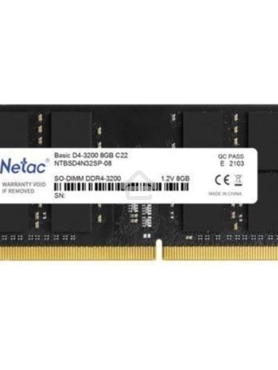 Оперативная память NETAC Basic, DDR4, 8GB (1x8GB), 3200MHz, CL22, SO-DIMM