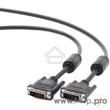 КабельКабель DVI-D dual link Gembird/Cablexpert, 25M/25M, 3.0м, черный, экран, феррит.кольца, пакет (CC-DVI2-BK-10)
