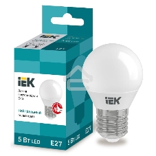 Лампа светодиодная ИЭК LLE-G45-5-230-40-E27 ECO G45 5Вт шар 4000К белый E27 450лм 230-240В