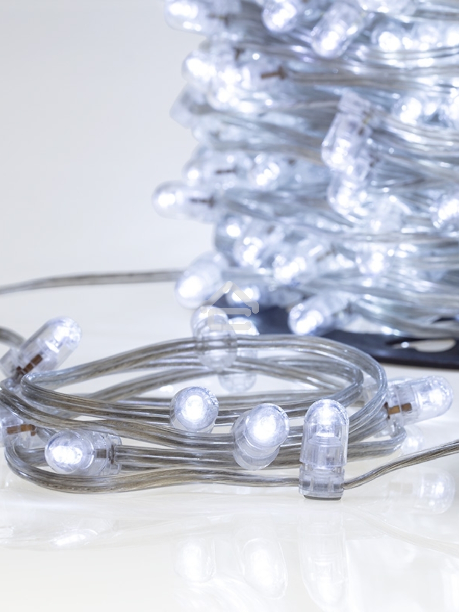 Гирлянда «LED Клип-лайт» 12 V, прозрачный ПВХ, 150 мм, цвет диодов белый