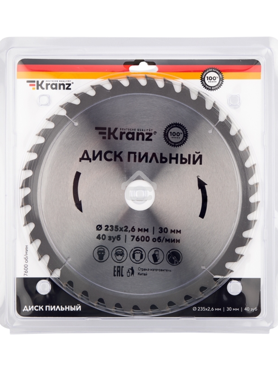 Диск пильный 235 мм х 40 зуб х 30 мм Kranz