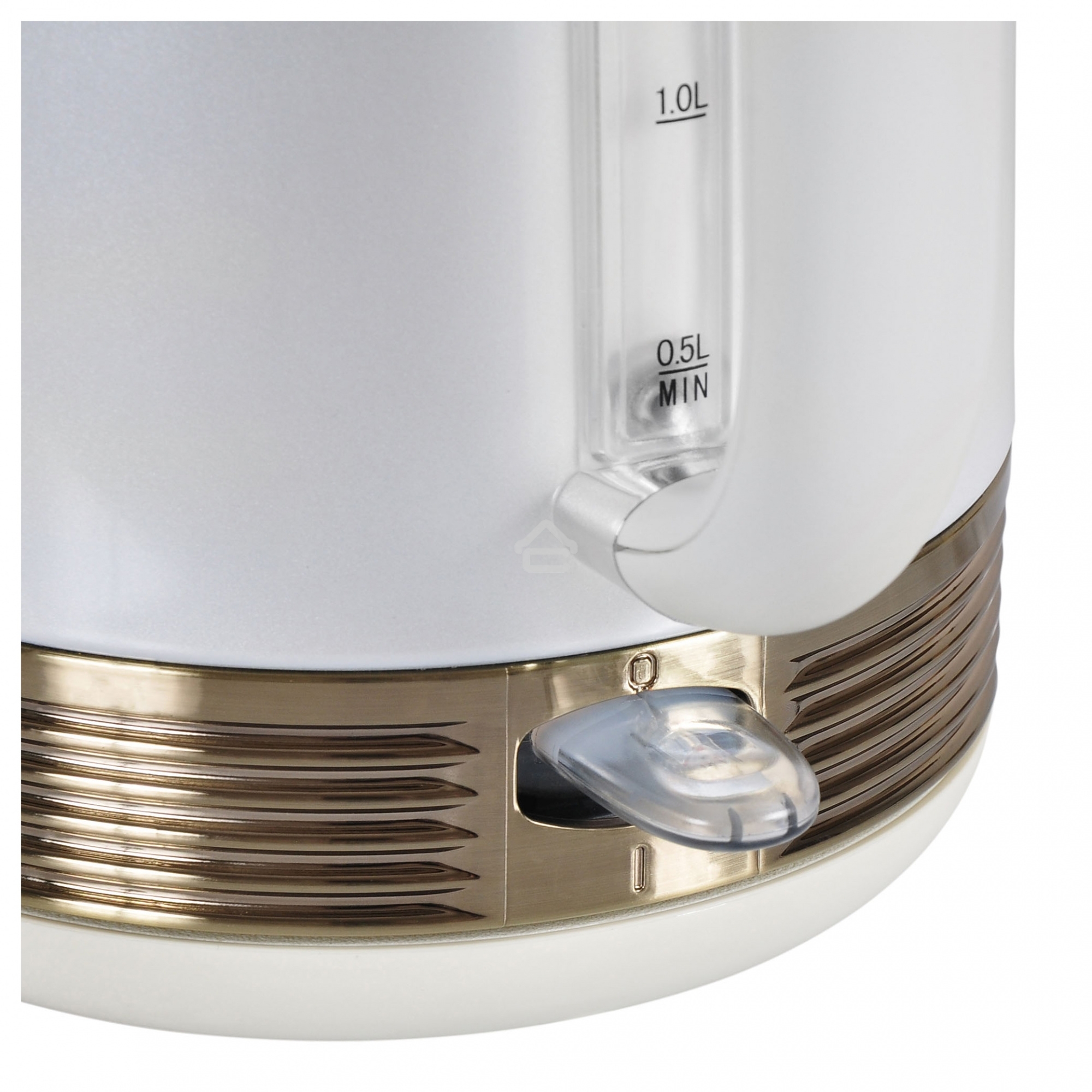 Чайник электрический Hyundai HYK-S4500 1.7 л, 2200 Вт, жемчужный/золотистый (корпус: нержавеющая сталь/пластик)