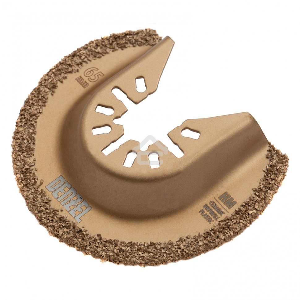 Насадка для МФИ Denzel режущая полукруг., HM, по плитке и дереву, 65 мм