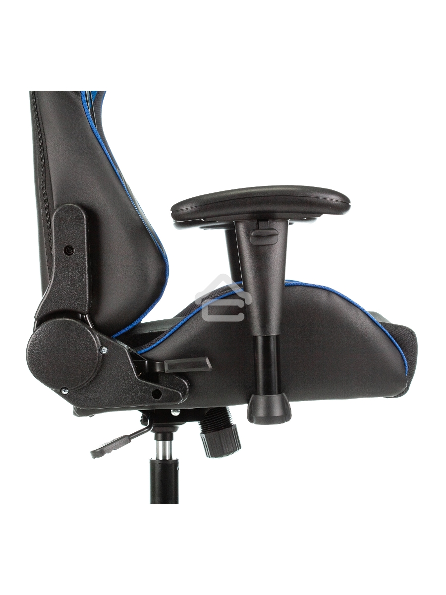 Кресло игровое Бюрократ VIKING 4 AERO BLUE черный/синий, искусст.кожа/ткань, две подушки