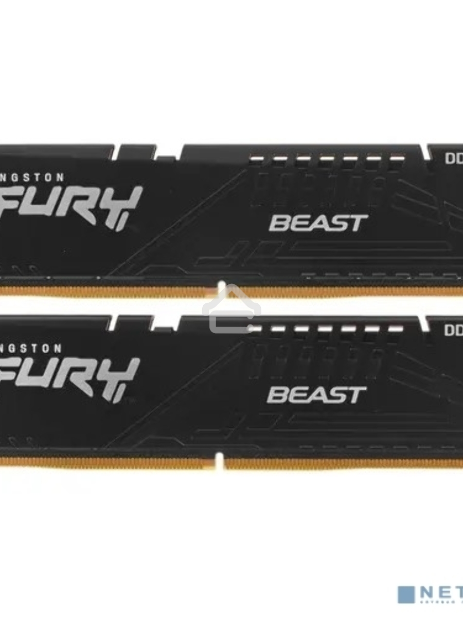 Оперативная память Kingston Fury Beast, DDR5, 64GB (2x32GB), 5200MHz, CL40, DIMM, с радиаторами, черный
