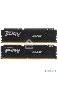 Оперативная память Kingston Fury Beast, DDR5, 64GB (2x32GB), 5200MHz, CL40, с радиаторами, черный