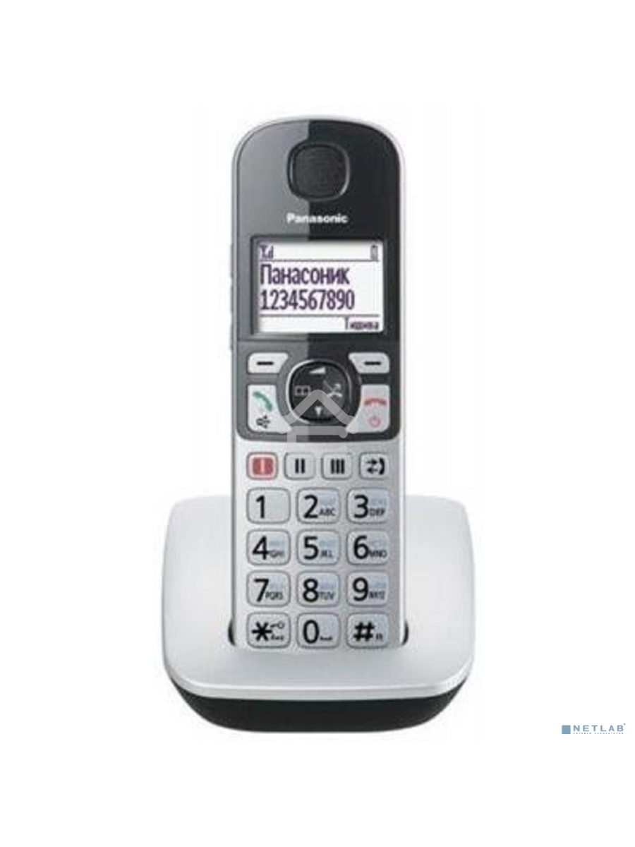 Телефон беспроводной (DECT) Panasonic KX-TGE510RUS, серебристый
