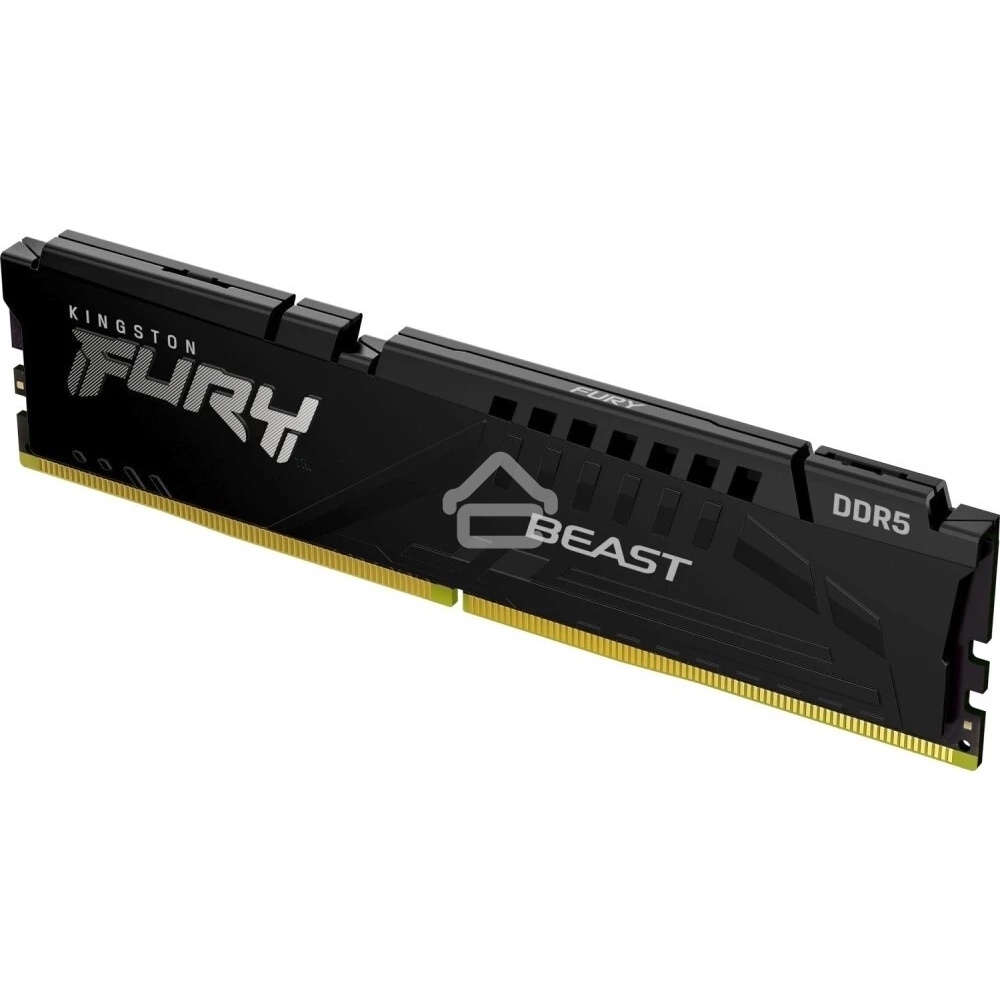 Оперативная память Kingston Fury Beast, DDR5, 16Gb (1x16Gb), 6000MHz, CL30, DIMM, с радиатором, черный