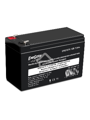 Батарея ExeGate EP234538RUS GP 12075/EXG1275 (12V 7.5Ah) клеммы F2