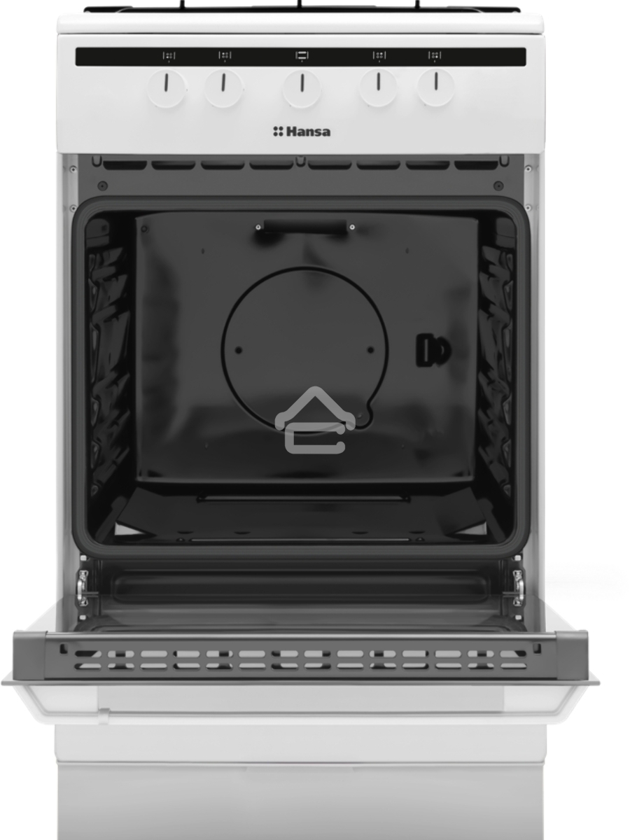 Плита газовая Hansa FCGW51001 белый, конфорок 4 шт, духовка 56 л, 50 см x 85 см x 60 см