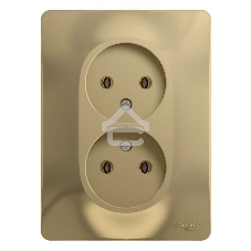 Розетка двойная без заземления,16А, в сборе, ТИТАН
