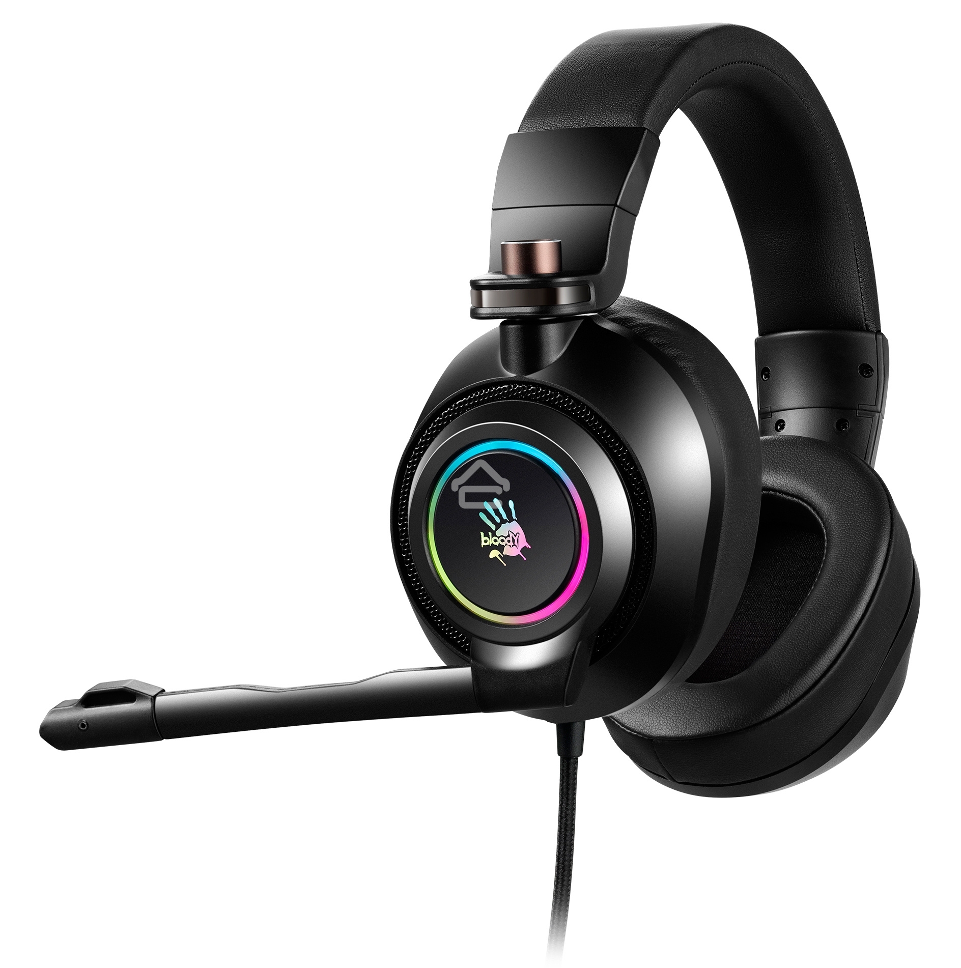 Наушники с микрофоном A4Tech Bloody G580 черный 2м мониторные USB оголовье (G580 USB /BLACK)