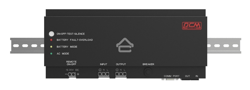 Источник бесперебойного питания Powercom DRU 500VA/300W, DIN Rail, 230V, RS-232, 2 year warranty (1114005)