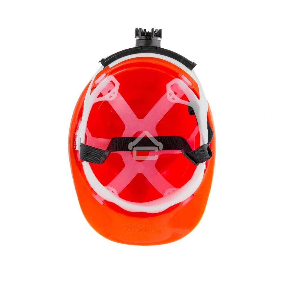 Каска защитная Сибртех с храповым механизмом, ЕВРОПЛАСТ, оранжевая
