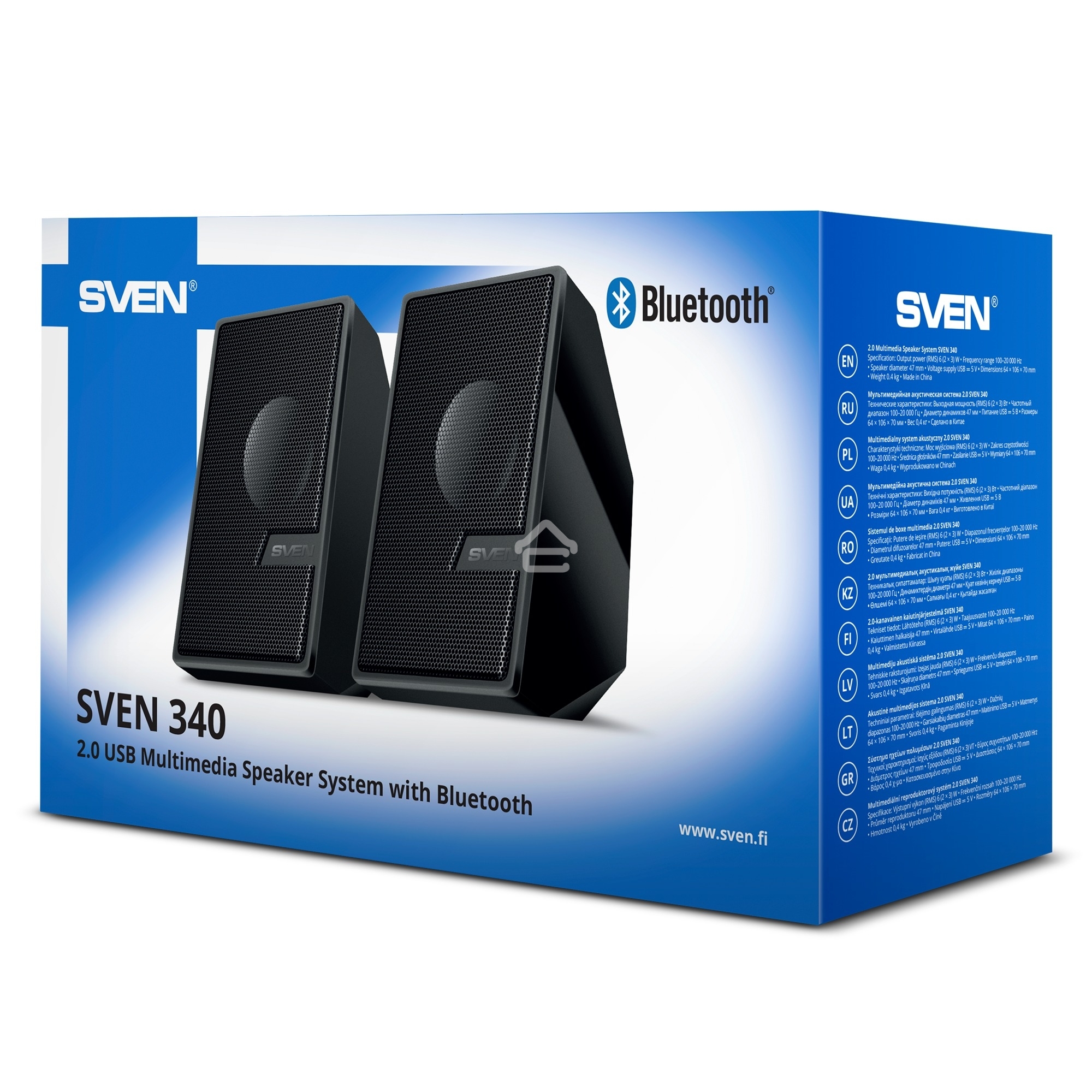 Колоки SVEN АС 340, черный (6 Вт, питание USB, Bluetooth)