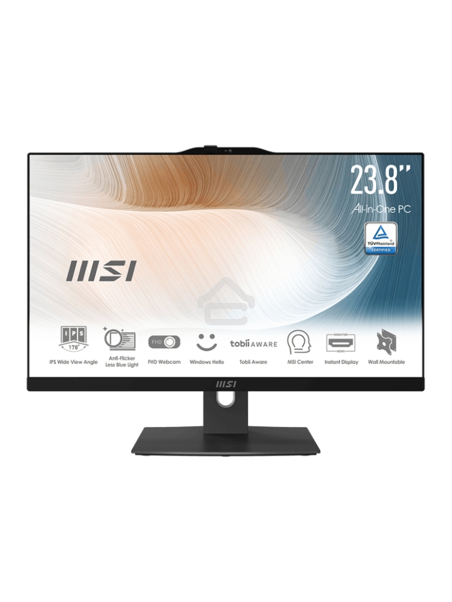 Моноблок Modern AM242P 12M-090RU (MS-AE07) 23.8'' FHD(1920x1080)/Intel Core i5-1240P/16GB/512GB SSD/Integrated/WiFi/BT/2.0MP/KB+MOUSE(WLS)/W11Pro/1Y/BLACK