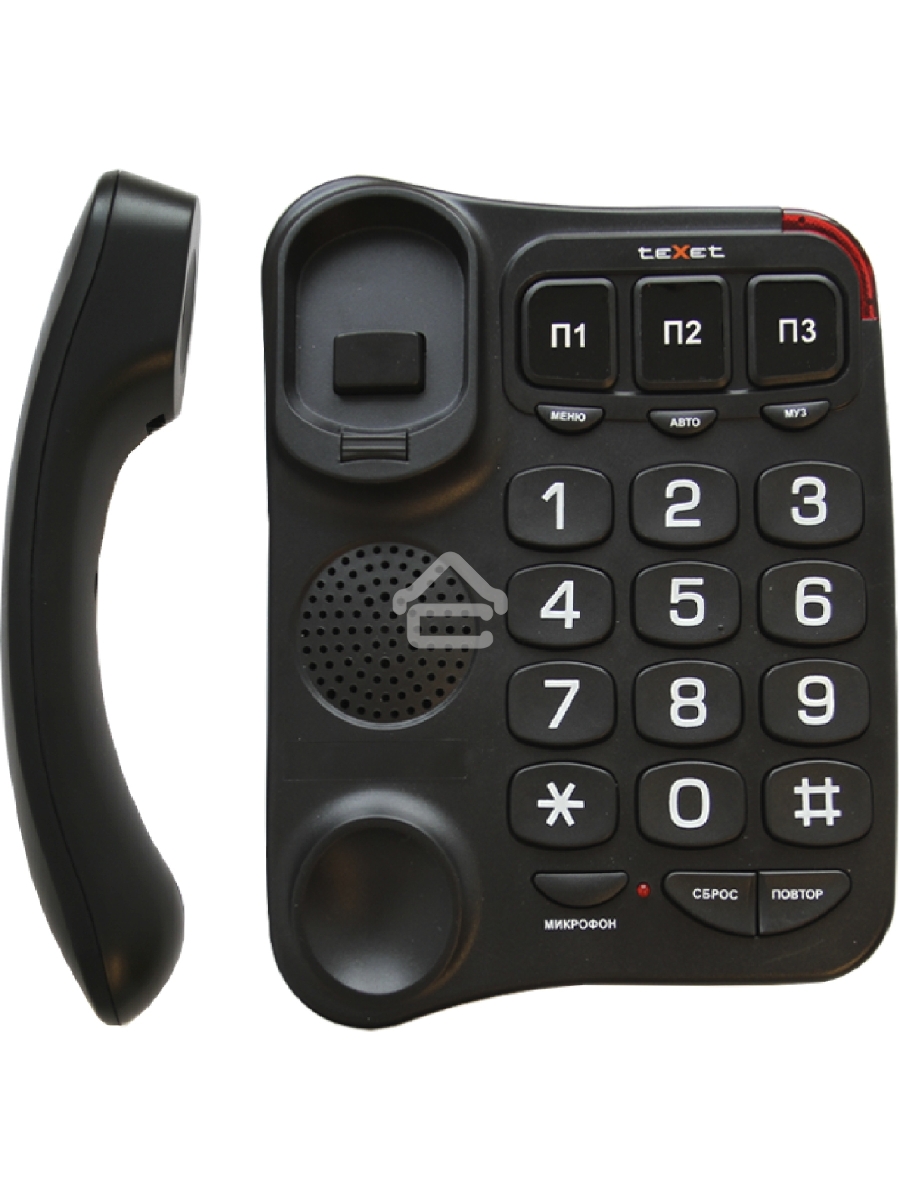 Телефон проводной teXet TX-214 черный