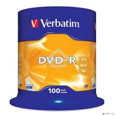 Диск DVD-R Verbatim 4.7Gb 16x Cake Box (100шт) (43549)