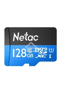 Флеш карта MicroSDXC 128GB Netac Class 10 UHS-I U1 P500 Standart + адаптер [NT02P500STN-128G-R]