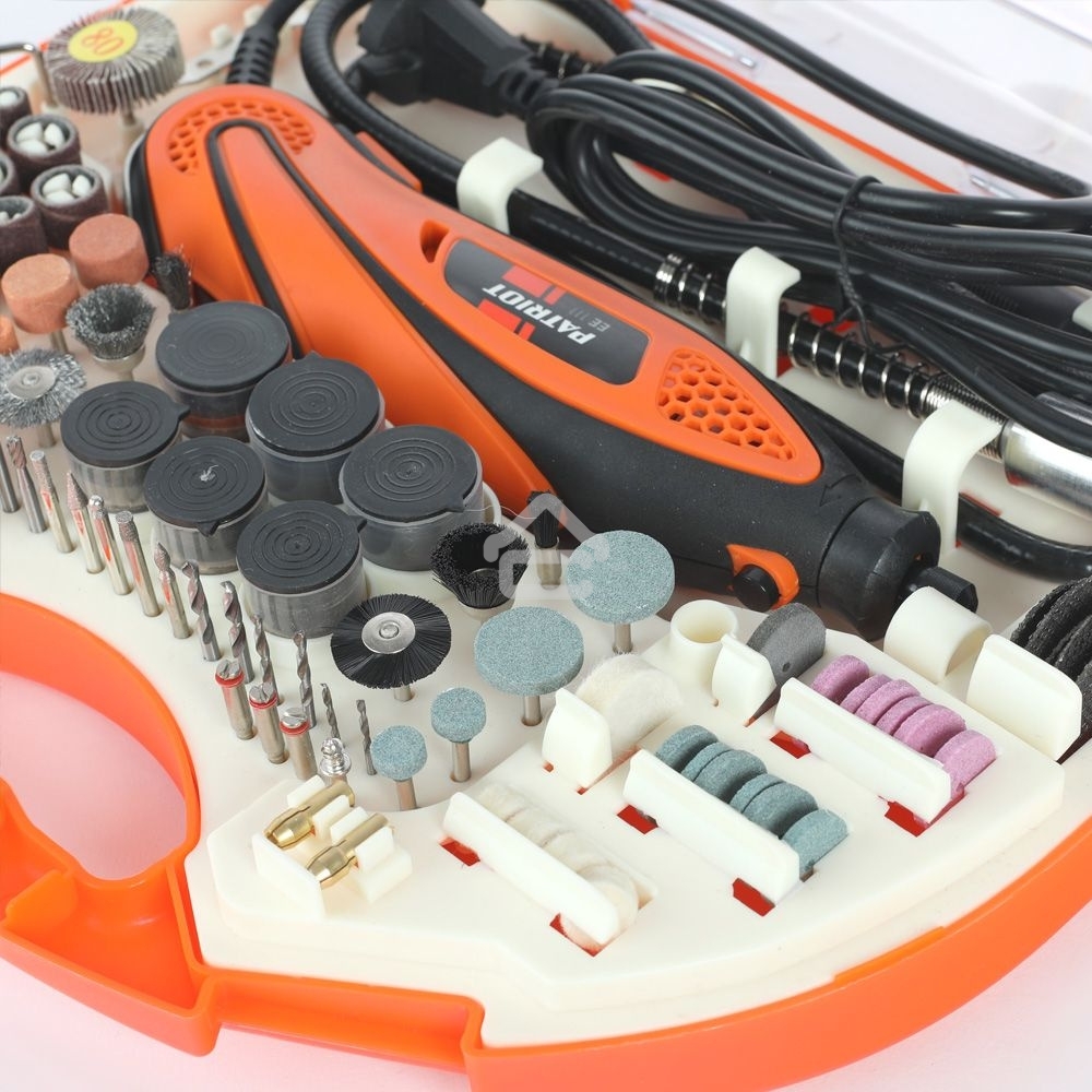 Прямошлифовальная машина (гравер) PATRIOT EE 111 с гибким валом, 140Вт, 210 насадок в комплекте, кейс