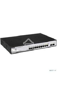 Управляемый коммутатор D-Link DGS-1210-10P/ME 2 уровня с 8 портами 10/100/1000Base-T с поддержкой PoE и 2 портами 1000Base-X SFP