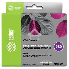Картридж струйный Cactus CS-LC980M пурпурный (16 мл) для Brother DCP-145C/165C MFC-250C/290C